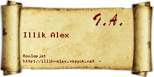 Illik Alex névjegykártya
